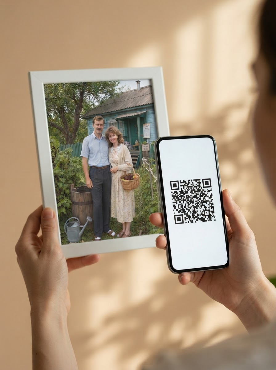 Готовая живая открытка с QR-кодом